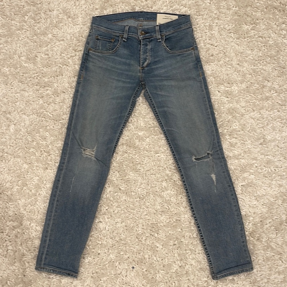 Rag and Bone • Men’s Blue Distressed Standard Issue 29 Jeans Fit 1 Skinny Leg